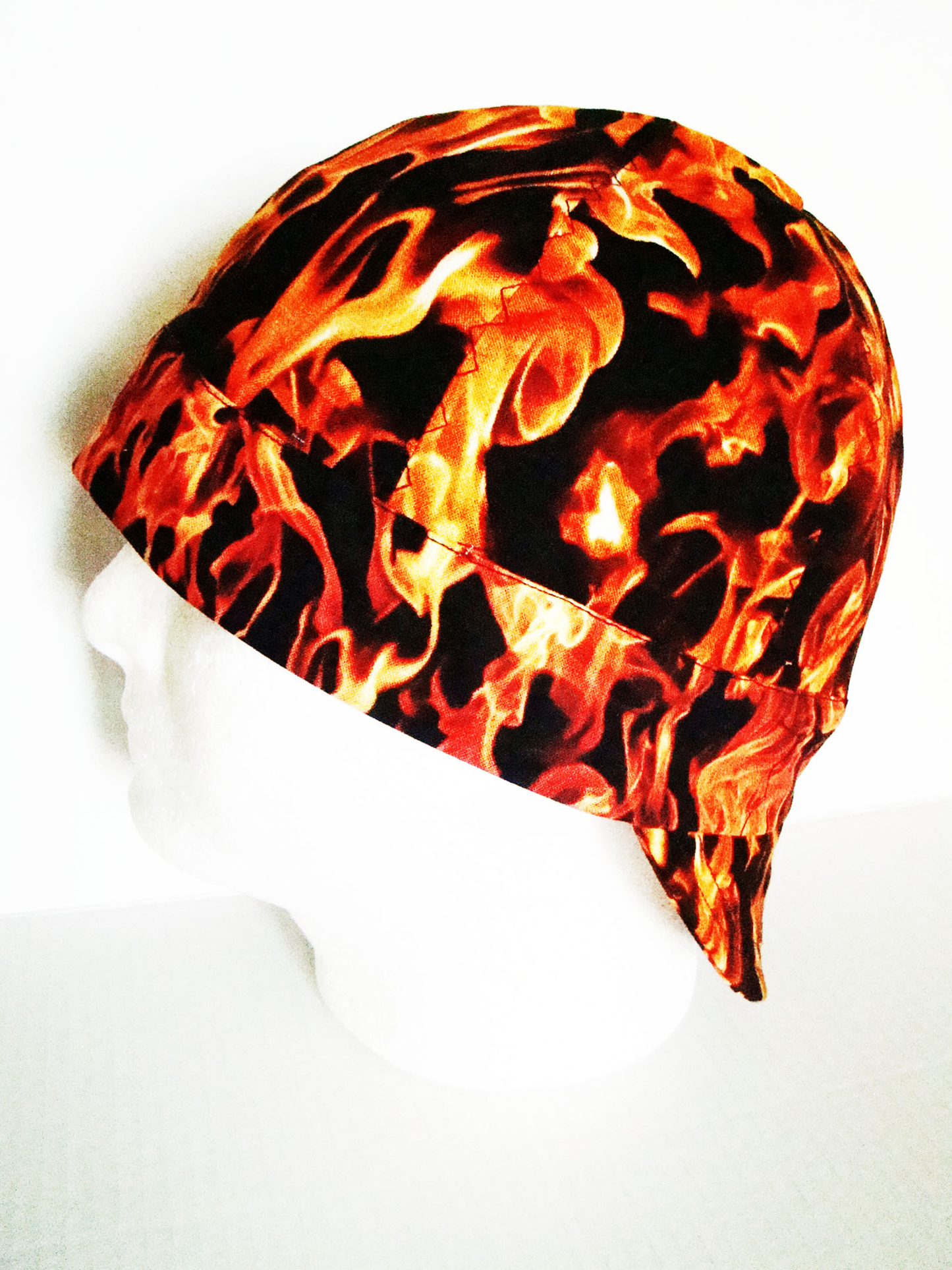 Fire Flames welders cap hard hat liner reversible beanie skull cap fitters cap tradesman