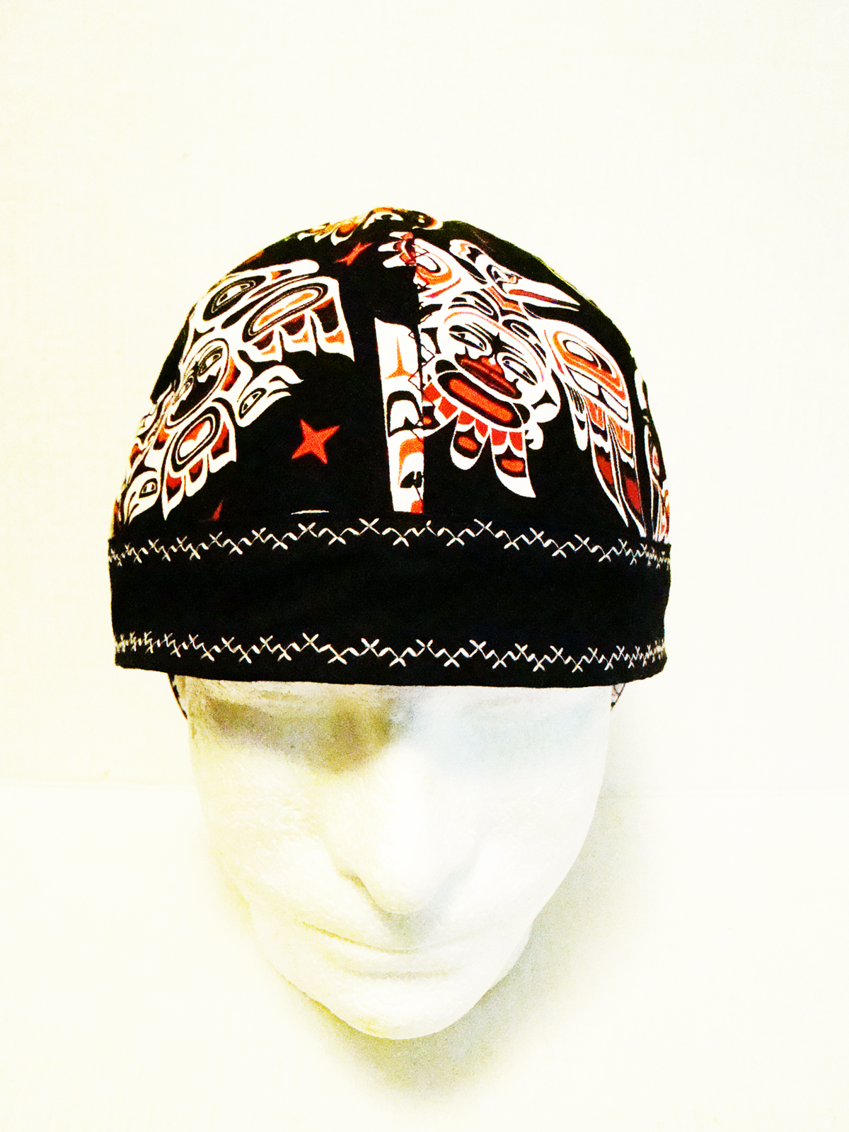 Black Native Art welders cap hard hat liner reversible beanie skull cap fitters cap tradesman