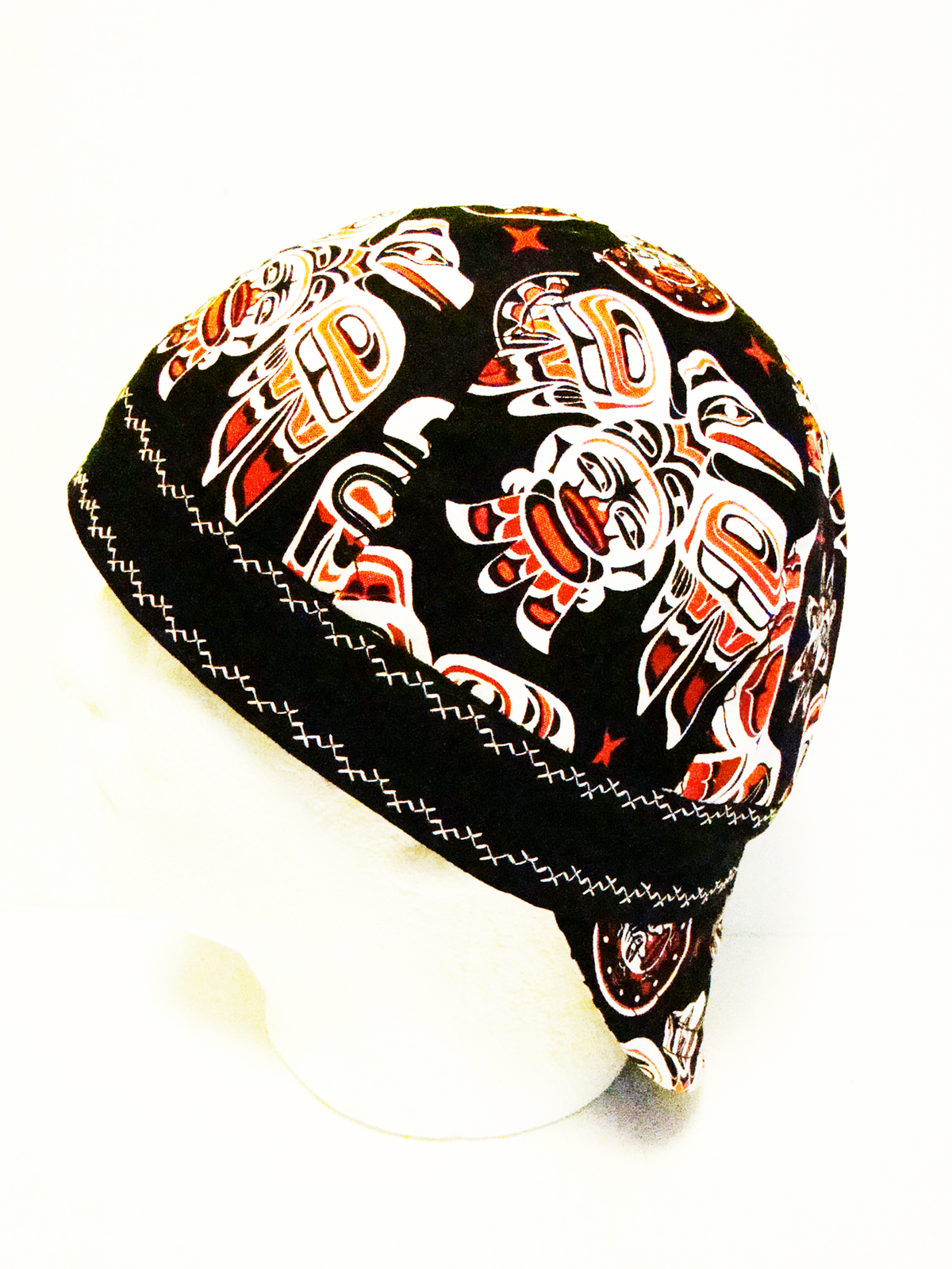 Black Native Art welders cap hard hat liner reversible beanie skull cap fitters cap tradesman