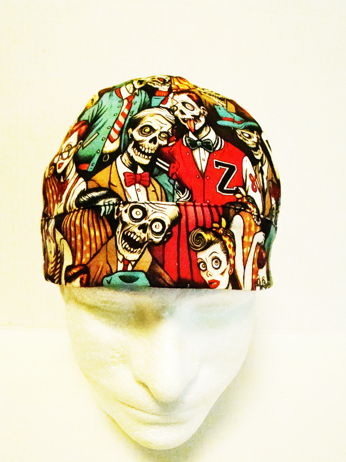 Zombies welders cap hard hat liner reversible beanie skull cap fitters cap tradesman